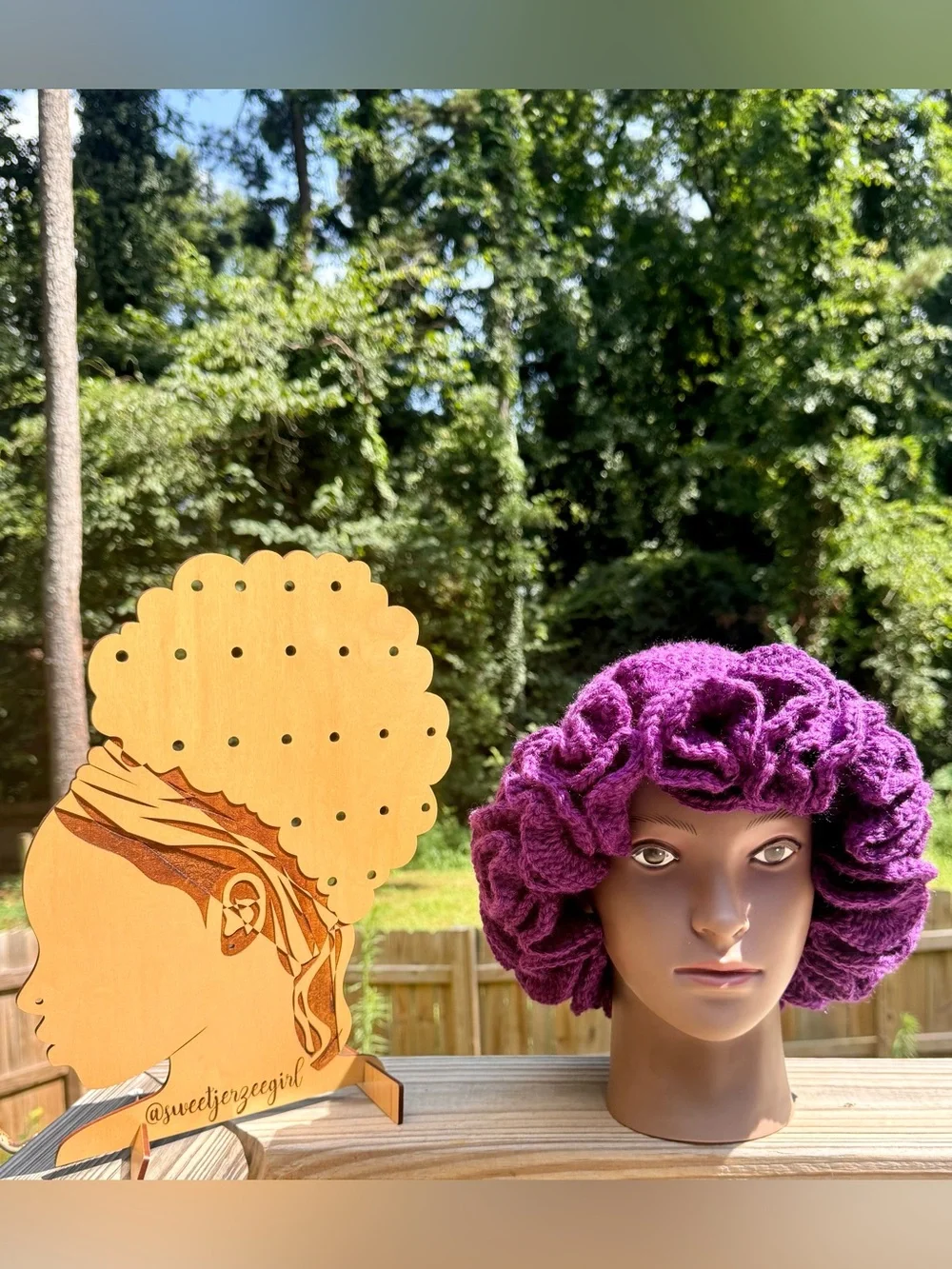 Grape Purple Handmade Crochet Ruffle Hat